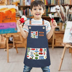 Custom Children's Canvas Cross Back Apron with Pockets