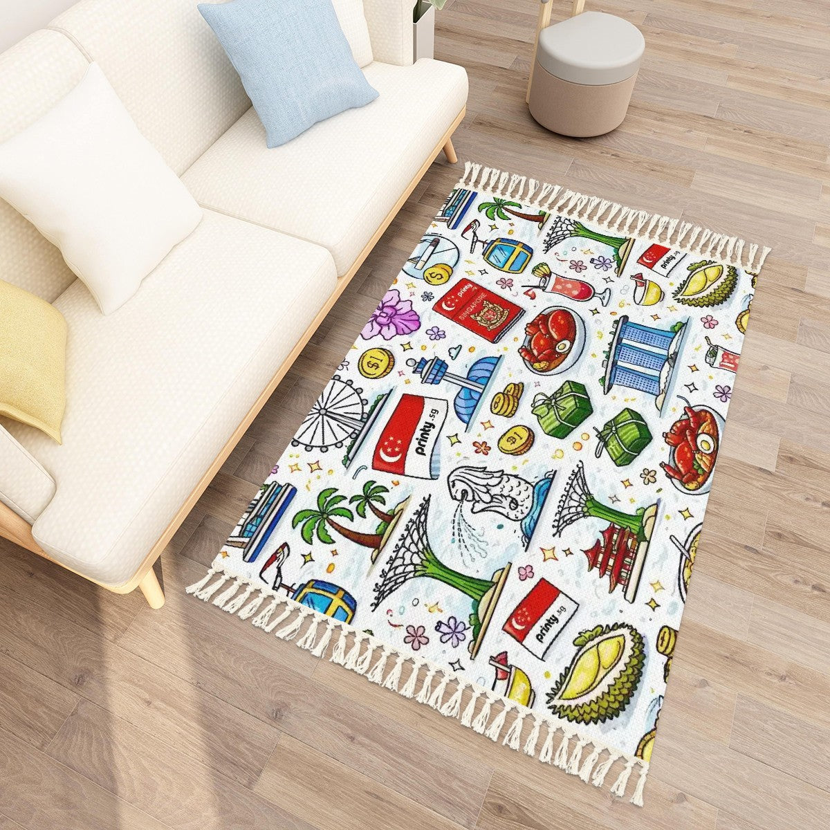 Custom Area Rug with Tassels (3:2)