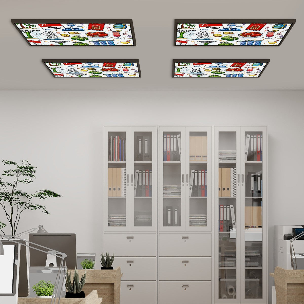 Custom Magnetic Fluorescent Light Covers for Ceiling Lights 4 Pcs
