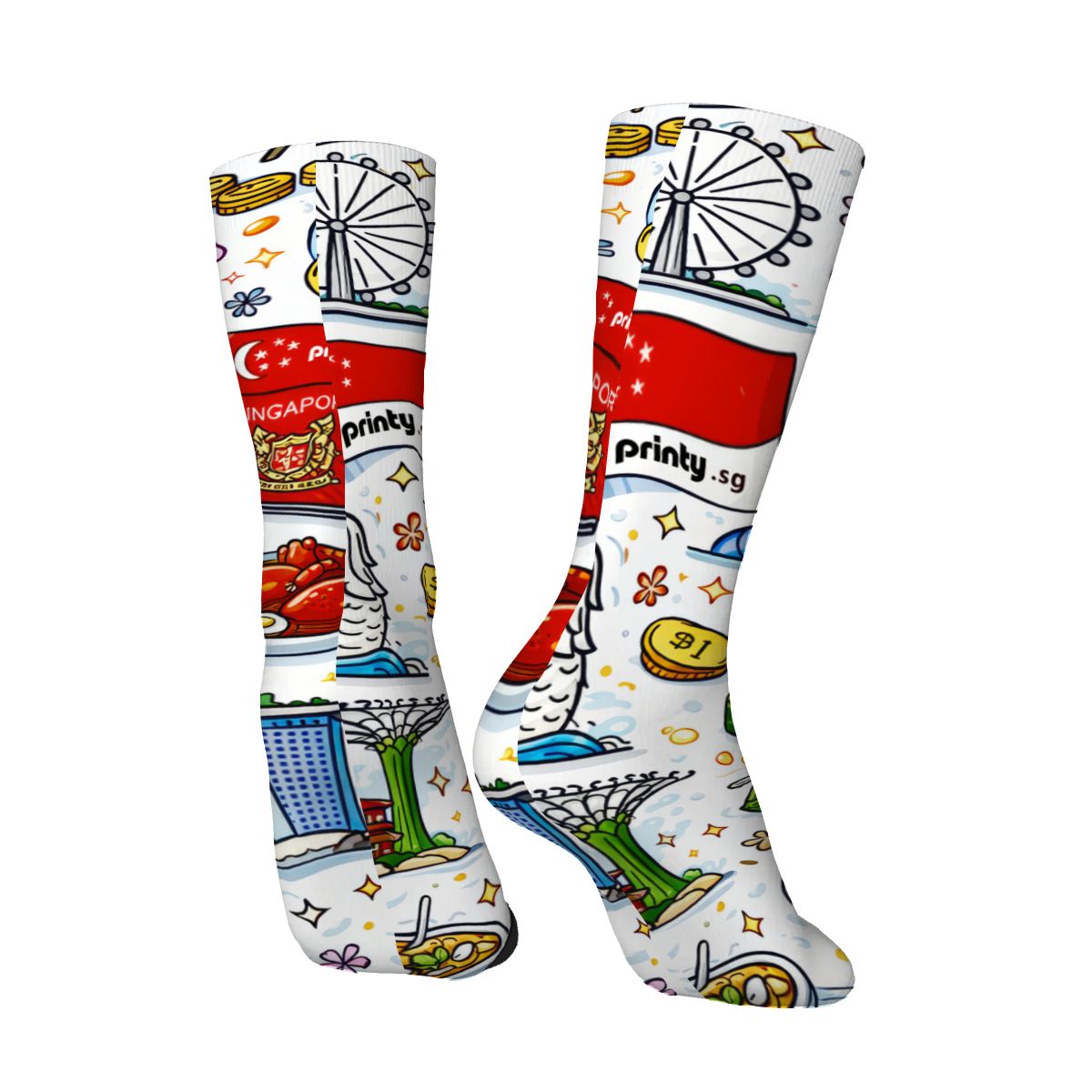 Custom Color Contrast Crew Socks