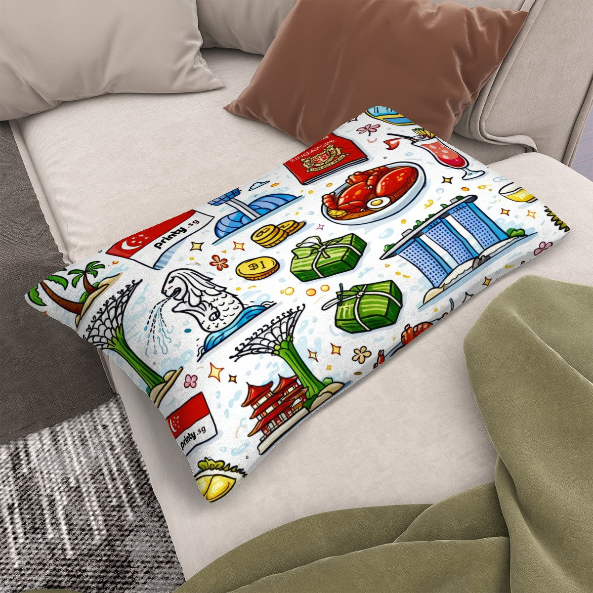 Custom Plush Throw Pillow Covers (Single-Sided Design & Multi-Size)