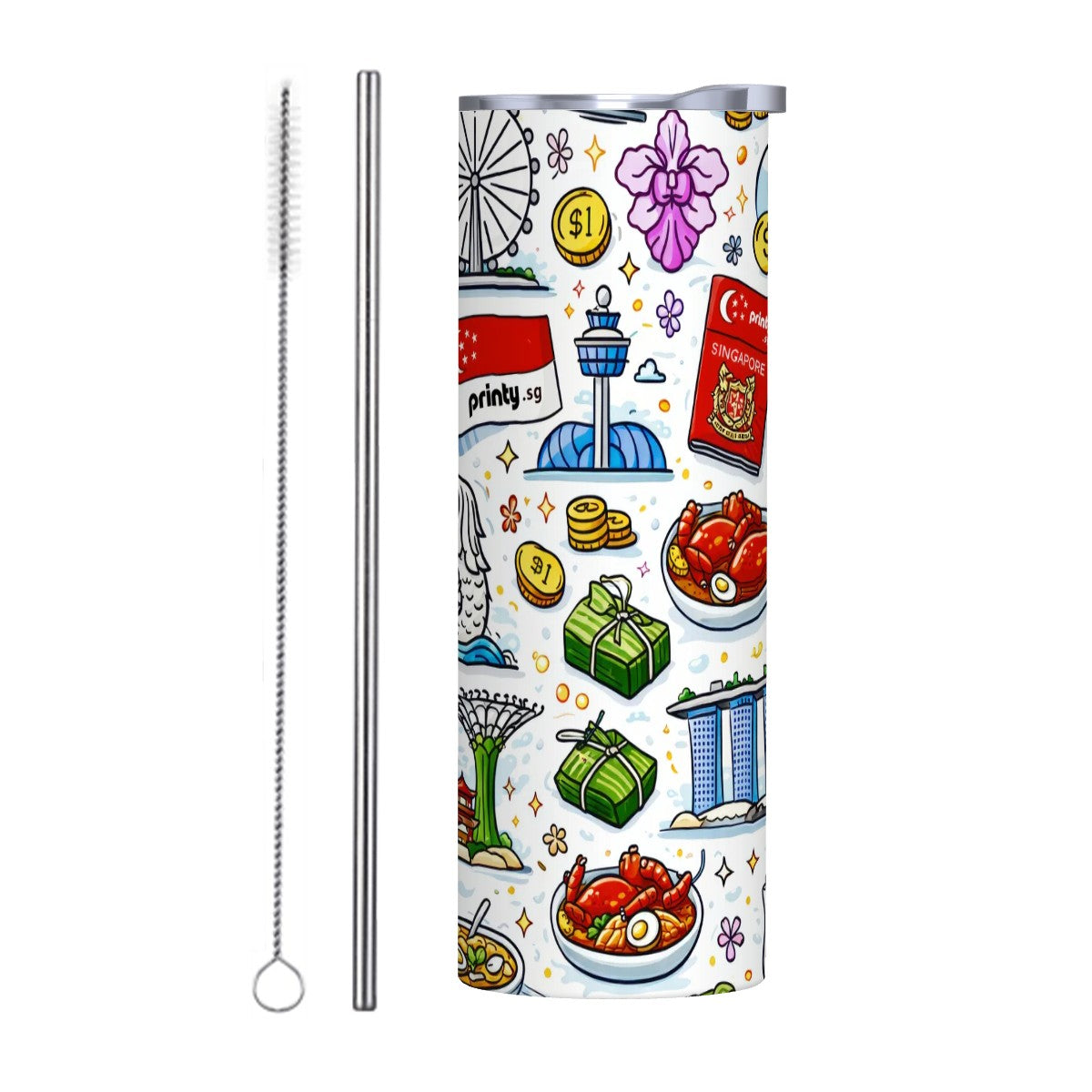 Custom Straw Water Bottle Drinkware (20oz)