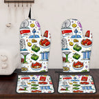 Custom Oven Mitts and Pot Holders Set of 4