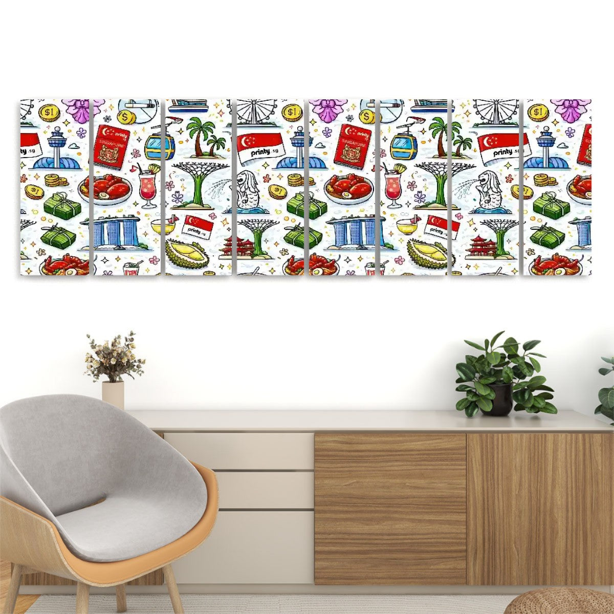 Custom 8 Panels Canvas Prints Wall Art