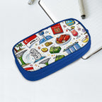 Custom Horizontal Oxford Large Capacity Double Layer Pencil Case