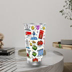Custom Travel Coffee Mug with Single Silver Edge (20oz)
