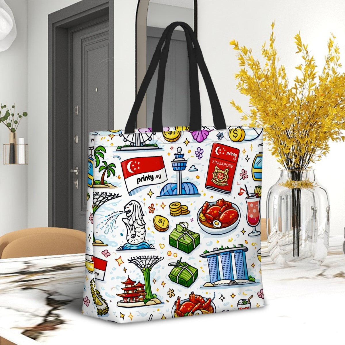 Custom Large Capacity One Shoulder Tote Bag (Multi-Sided Design)