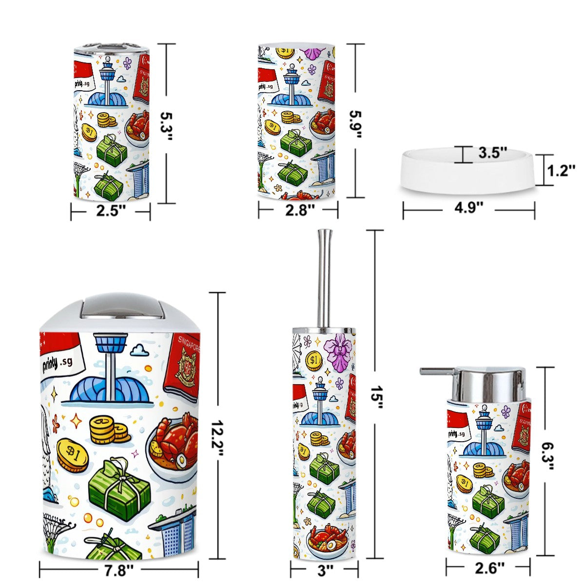 Custom Bathroom Accessories Set 5 pcs