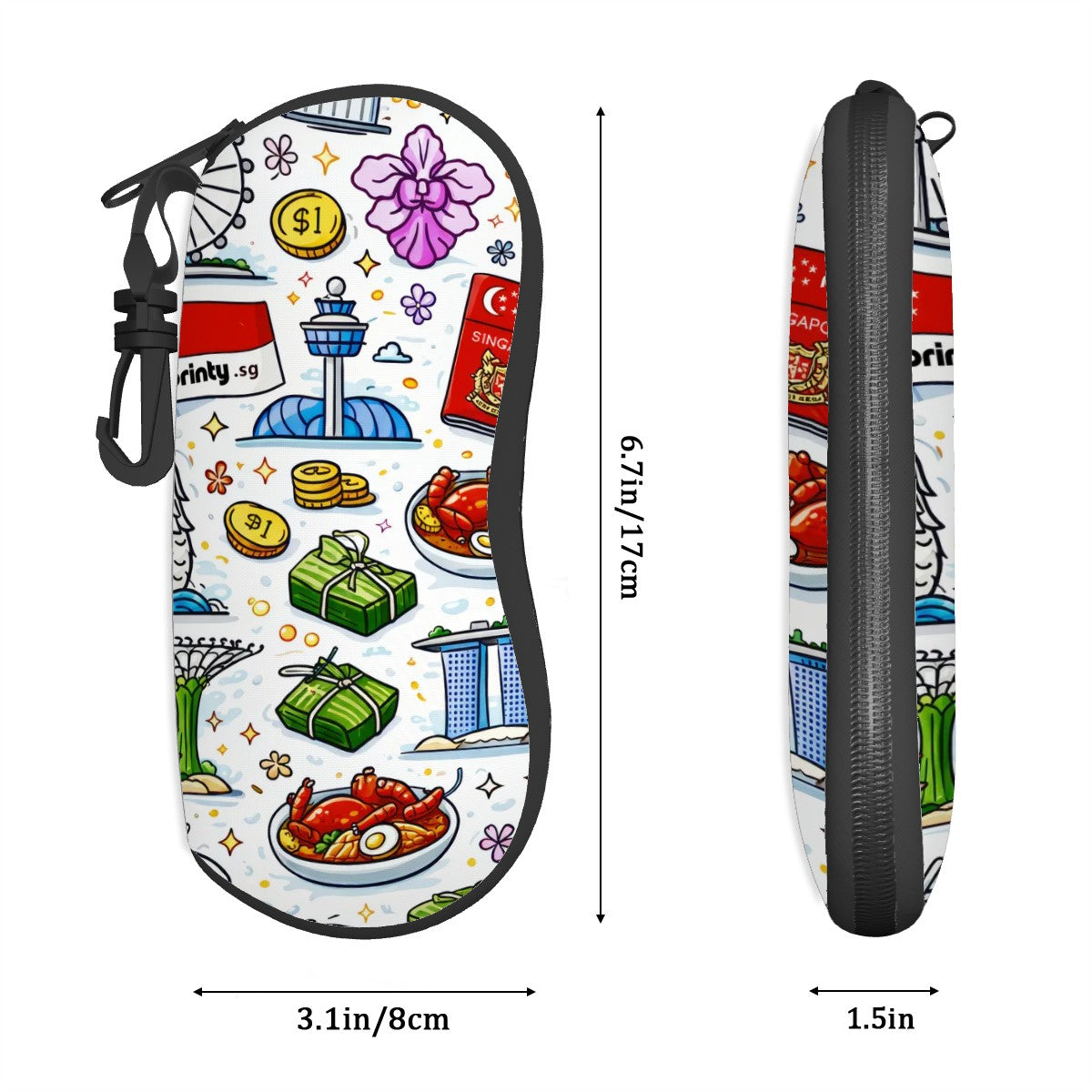 Custom Ultra Light Zipper Eyeglass Case (Vertical)