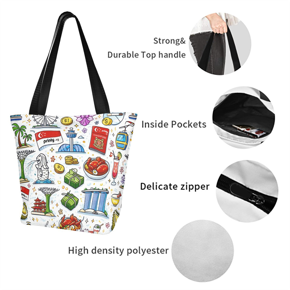 Custom Shoulder Shopping Tote Bag for Women