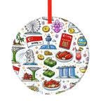 Custom Glass Round Christmas Ornament