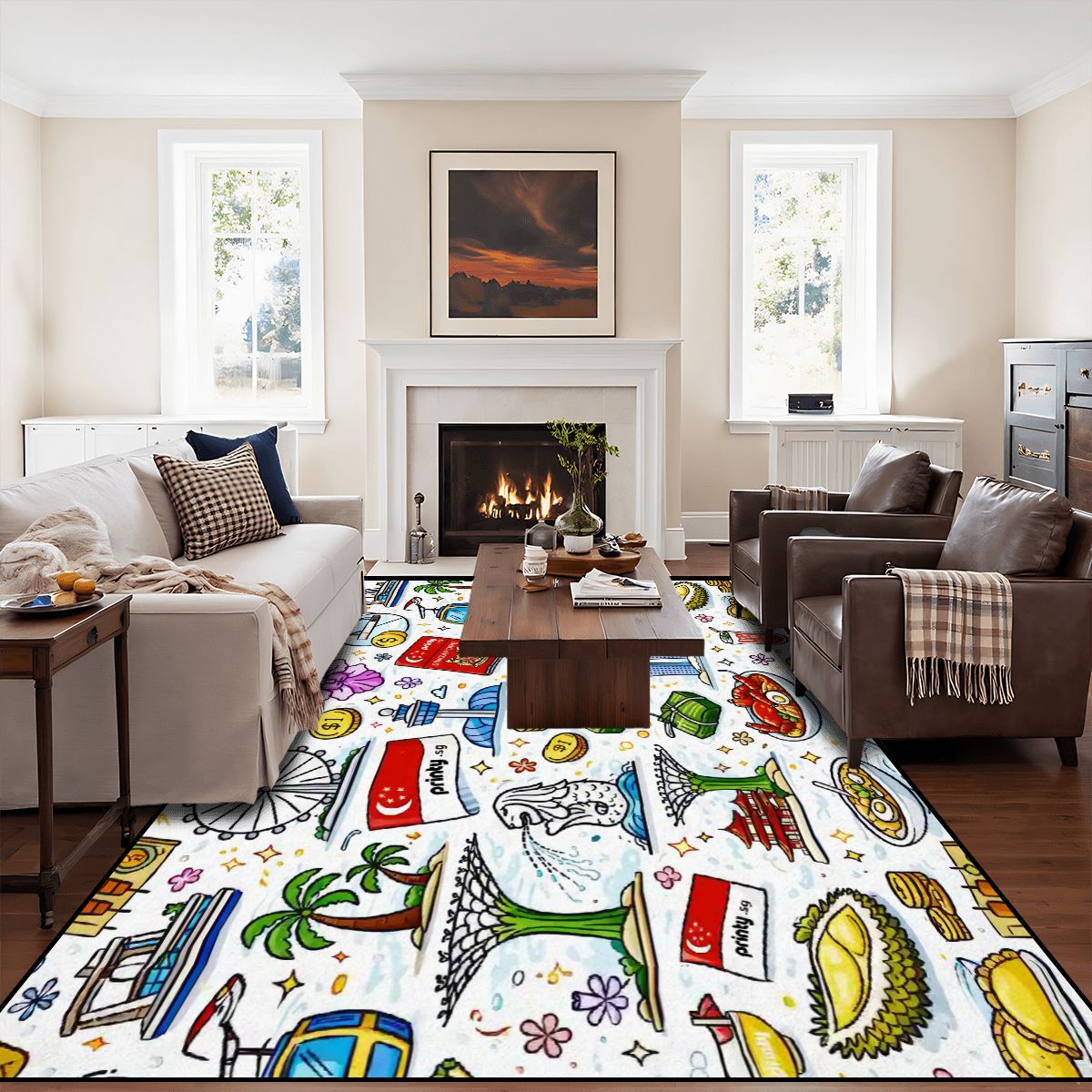 Custom Large Area Rug Floor Carpet (5:4)
