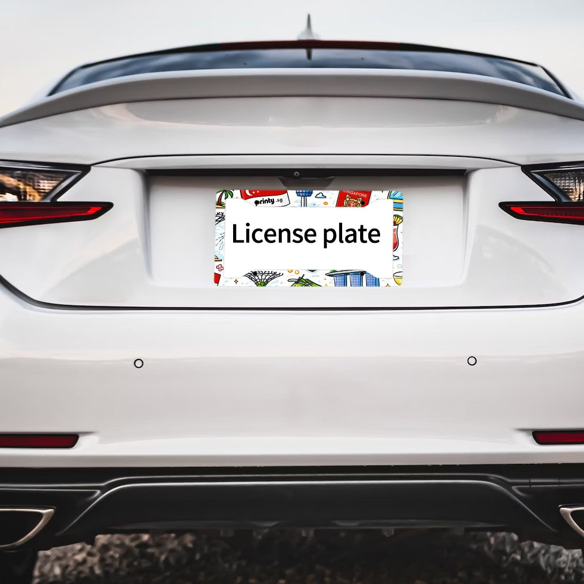 Custom 4-Hole Round License Plate Frames 2 pcs
