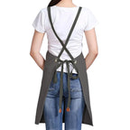 Custom Unisex Canvas Cross Back Apron with Pockets