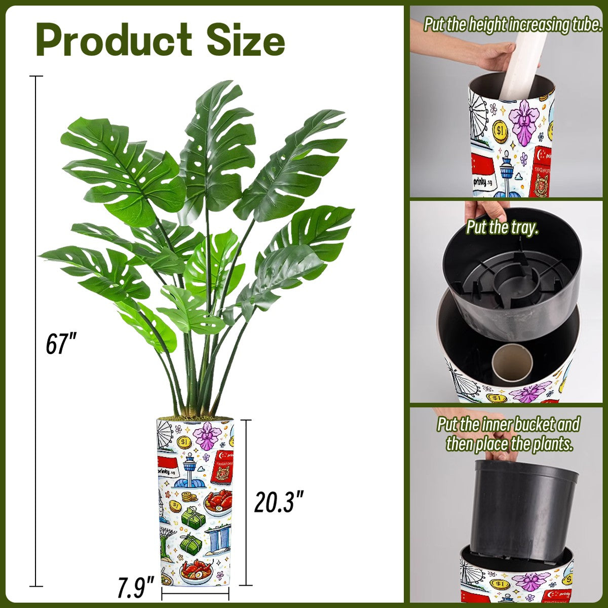 Custom Artificial Plants Indoor Round Potted Monstera