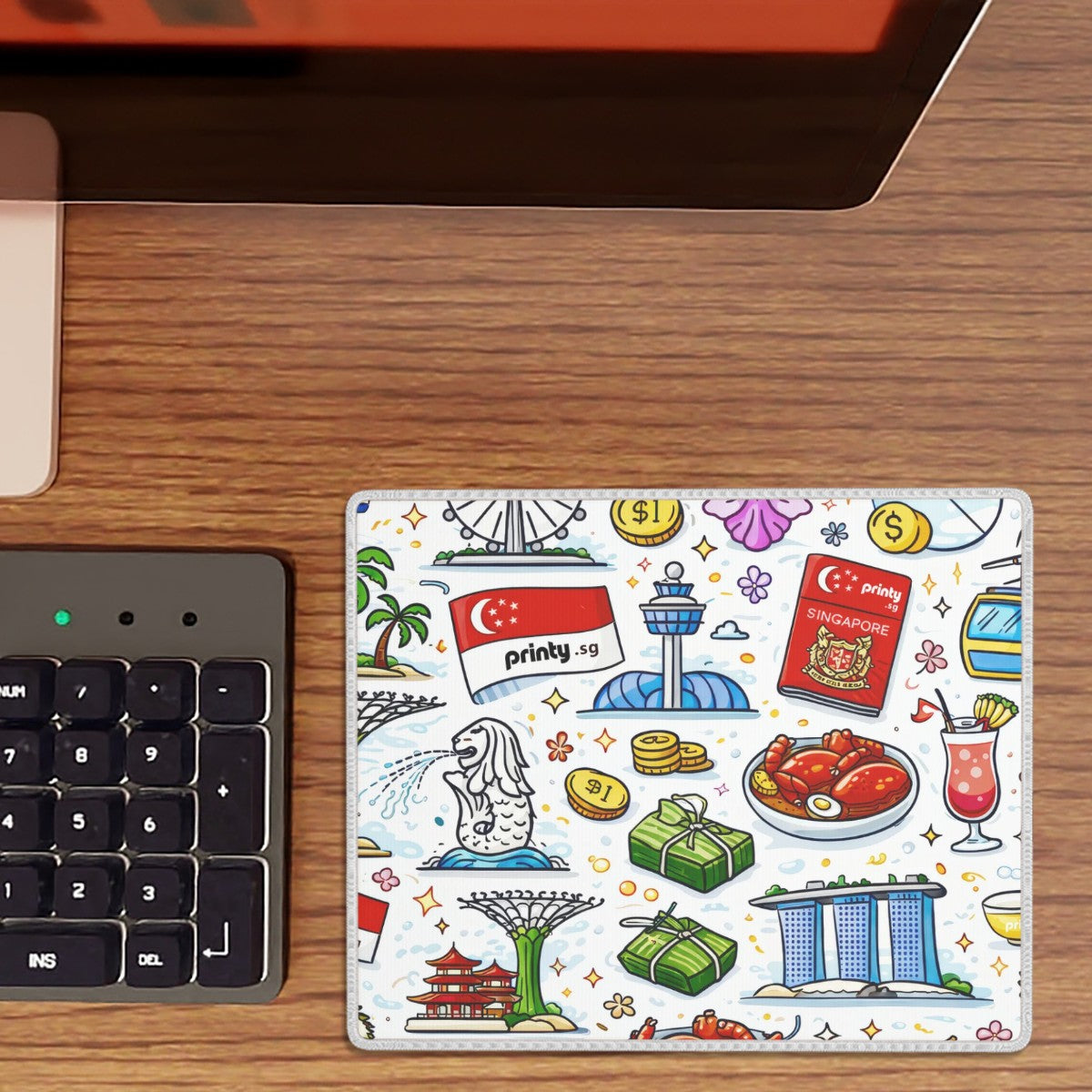 Custom Small Mouse Pad with Non-Slip Rubber Base (Horizontal)