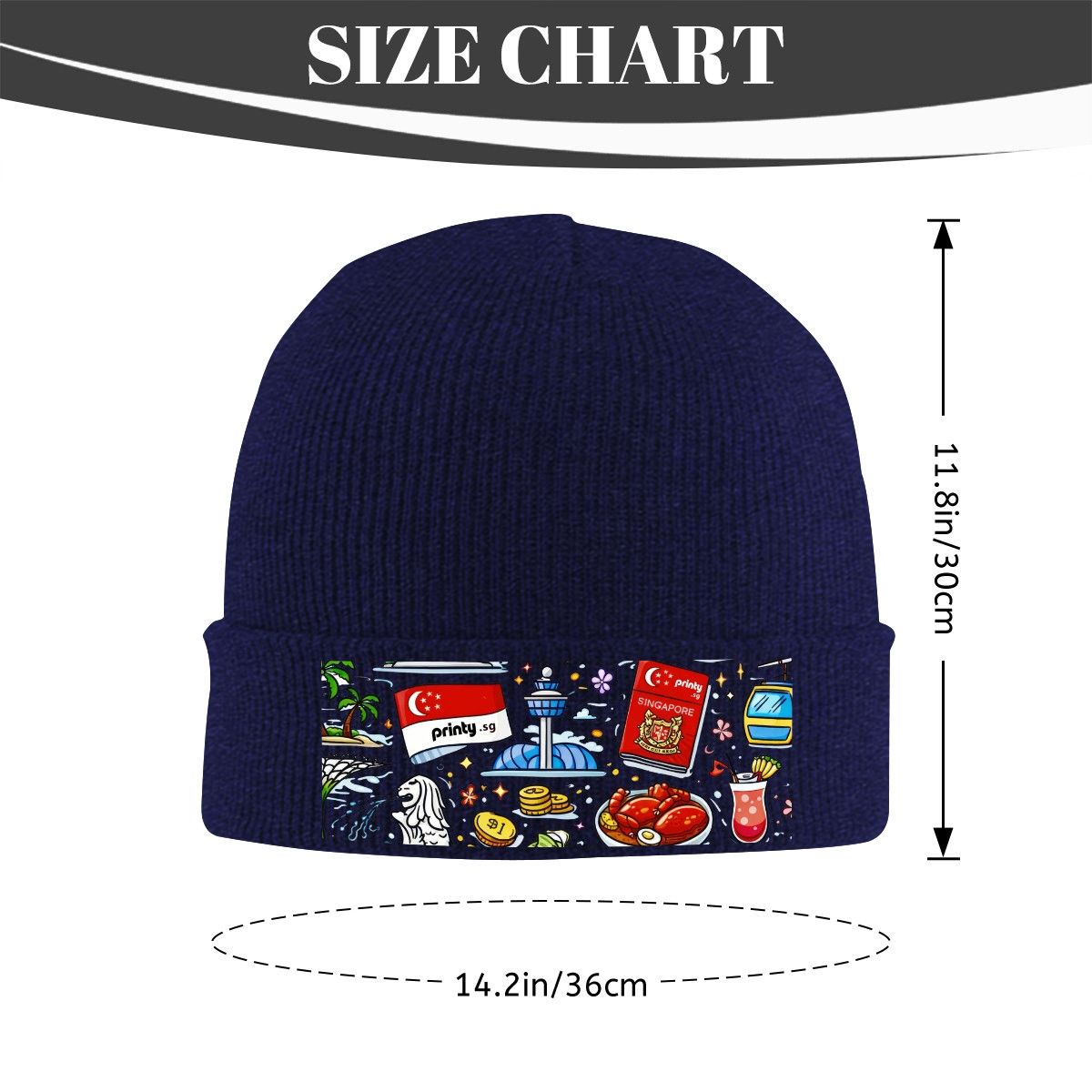 Custom Knit Hat with Heat Transfer Patch
