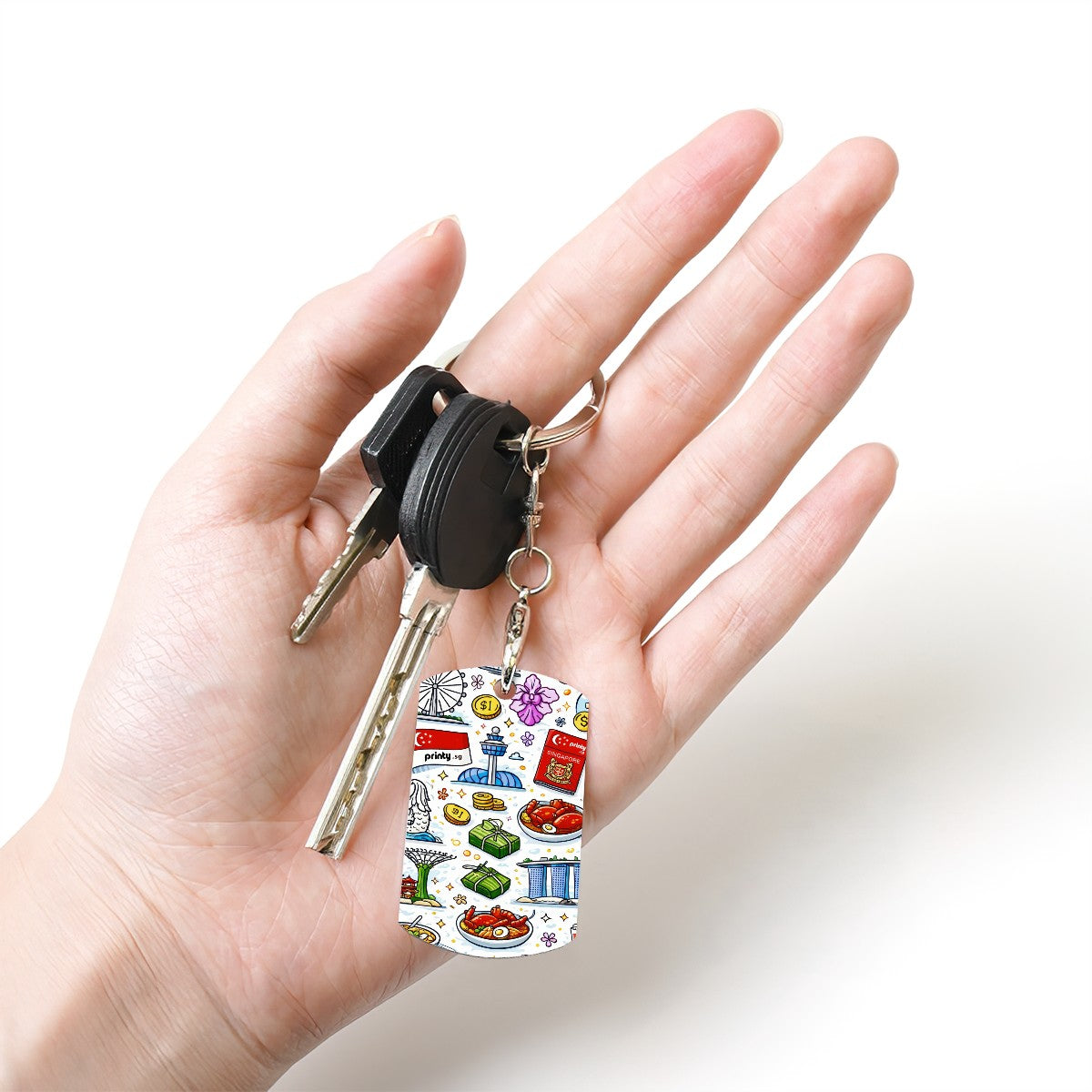 Custom Rectangular Metal Keychain