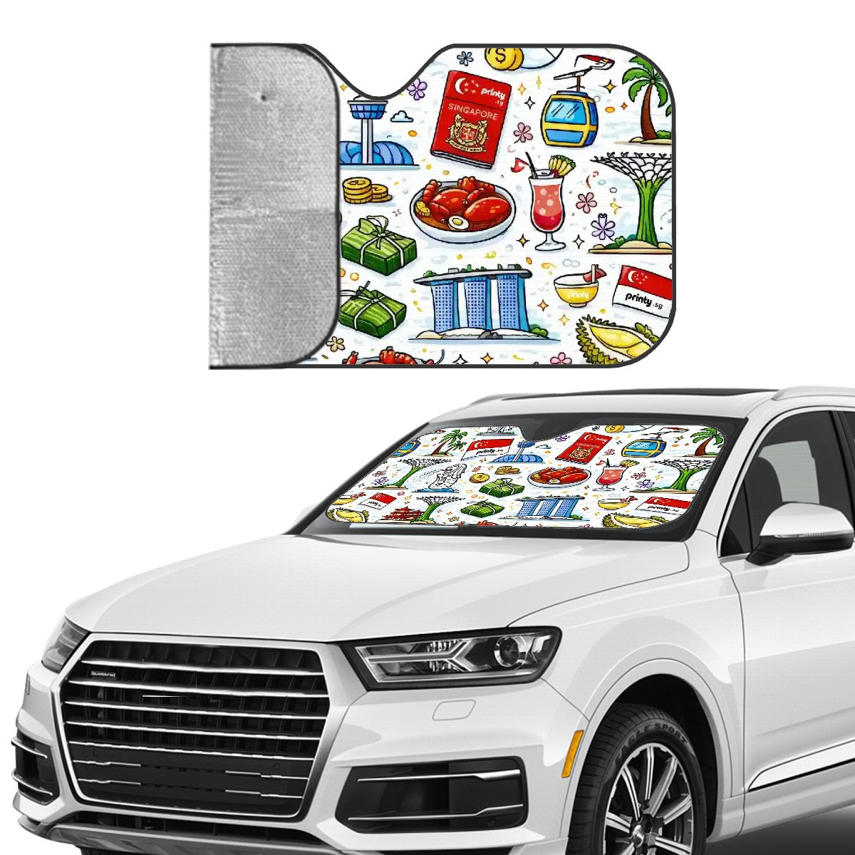 Custom Car Windshield Sun Shade (Stiff Version)