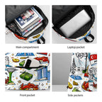 Custom Large Capacity Oxford Backpack with Cloth Side Pockets