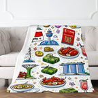 Custom 320 GSM Large Thick Flannel Throw Blanket (3:4)