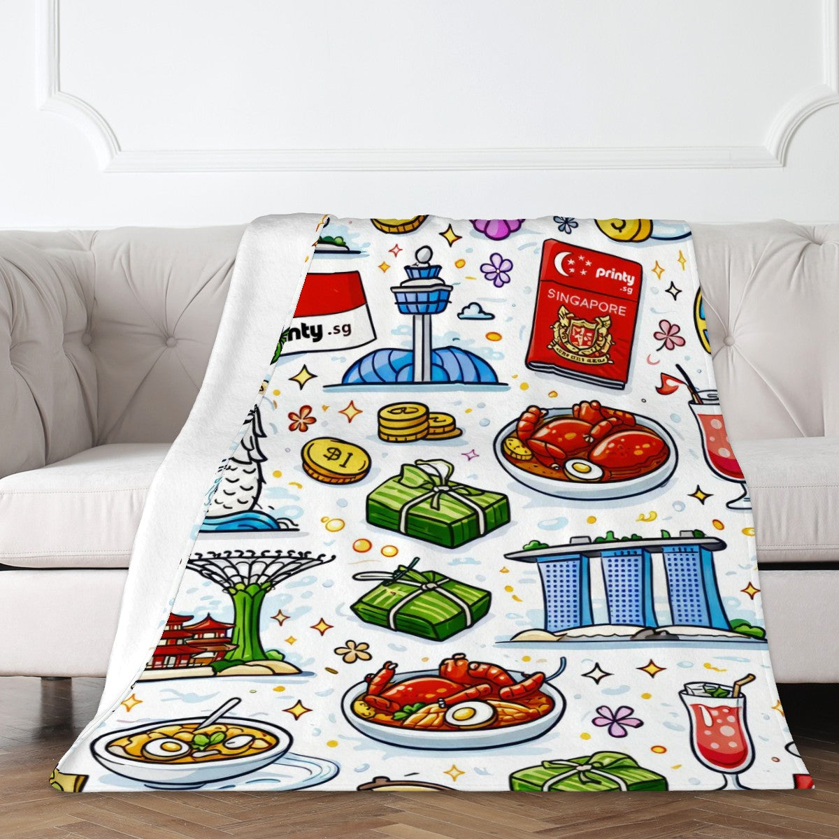 Custom 320 GSM Large Thick Flannel Throw Blanket (3:4)
