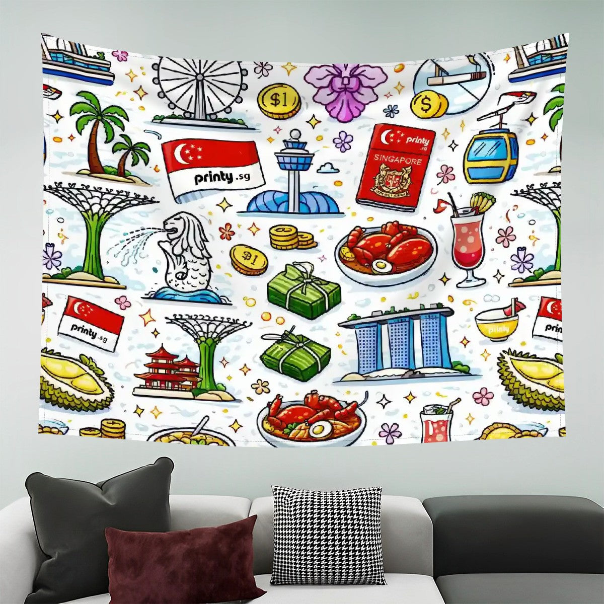 Custom Wall Tapestry for Bedroom 80"x60" (Horizontal)