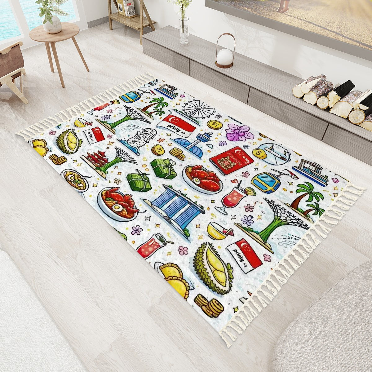 Custom Area Rug with Tassels (5:3)