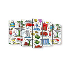 Custom 5 Panels Canvas Prints Wall Art (Set C)