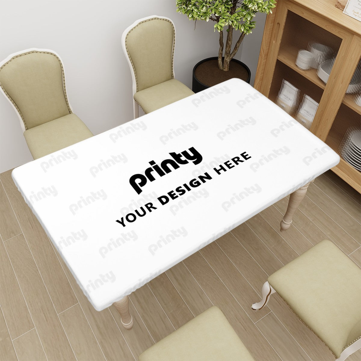 Custom Small Rectangle Anti-Oil Table Cover with Elastic Edged
