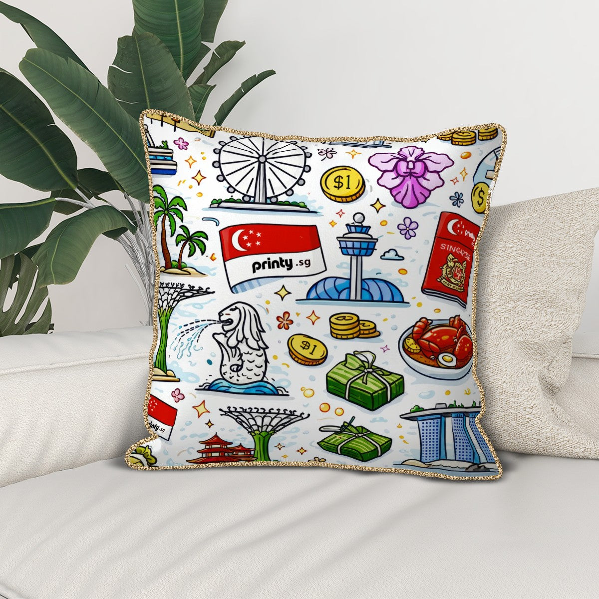 Custom Velvet Bordered Pillow Covers (Double-Sided Design)