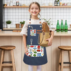 Custom Children's Canvas Cross Back Apron with Pockets