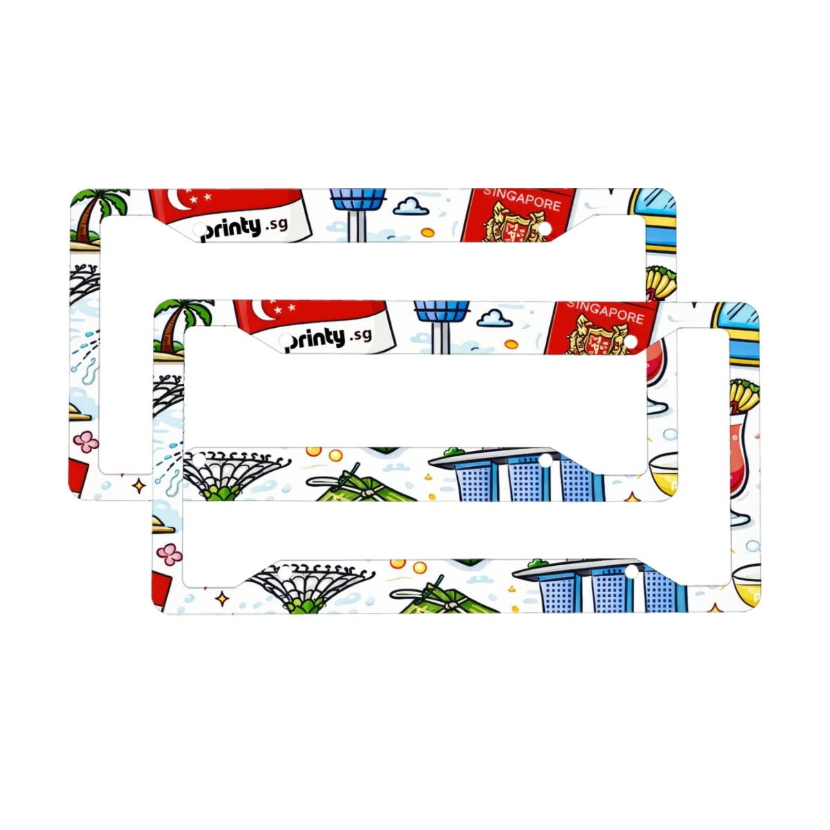 Custom 4-Hole Round License Plate Frames 2 pcs