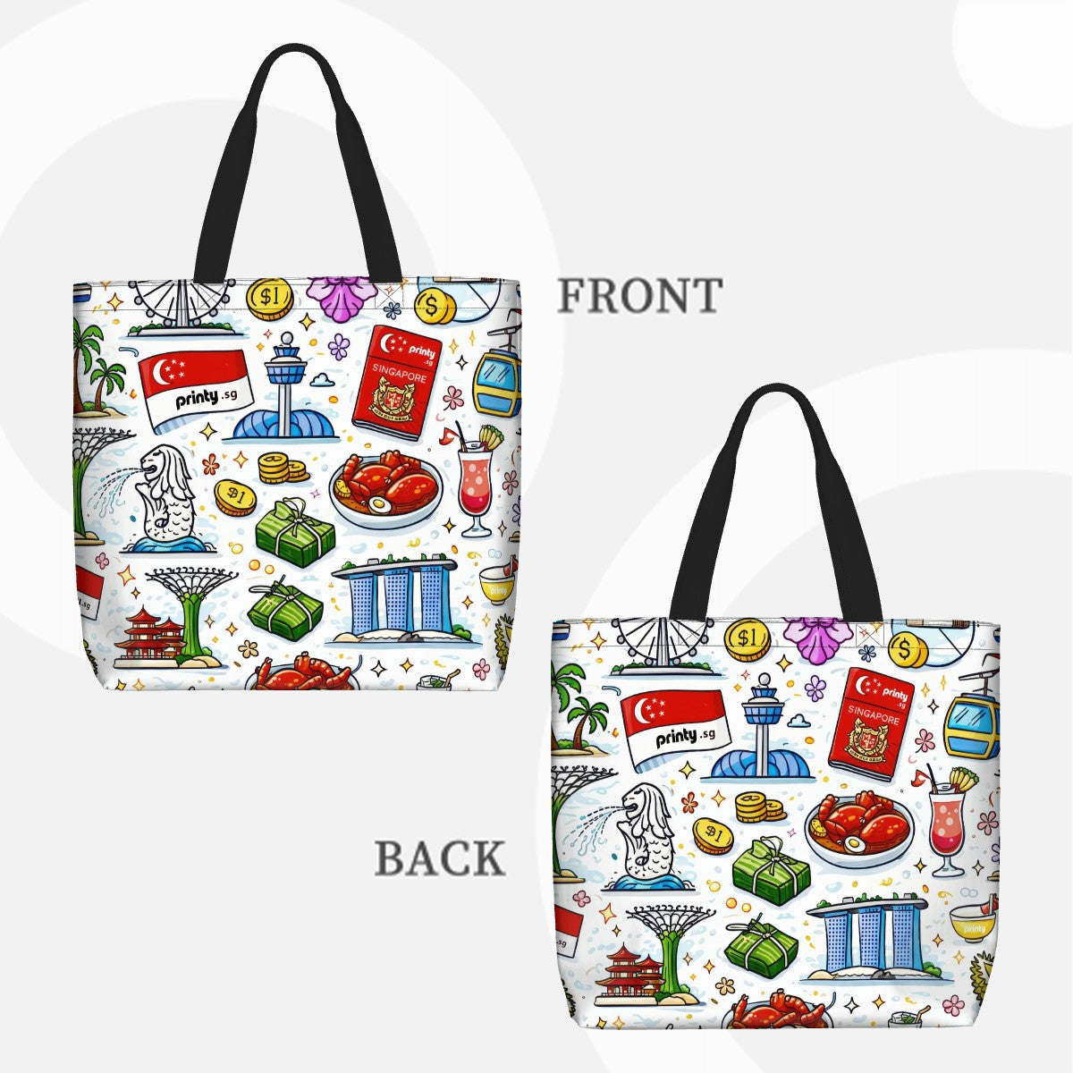 Custom Large Capacity One Shoulder Tote Bag With Zipper