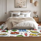 Custom Area Rug with White Border 48"x72"