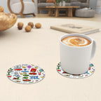 Custom Round Leather Coasters 6 pcs