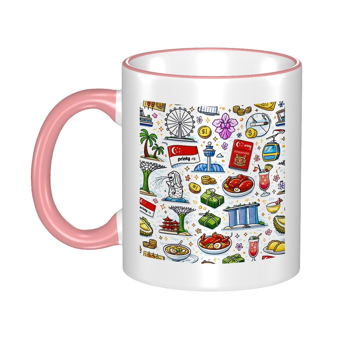 Custom Colored Ceramic Coffee Mug (11oz) (Area Print)