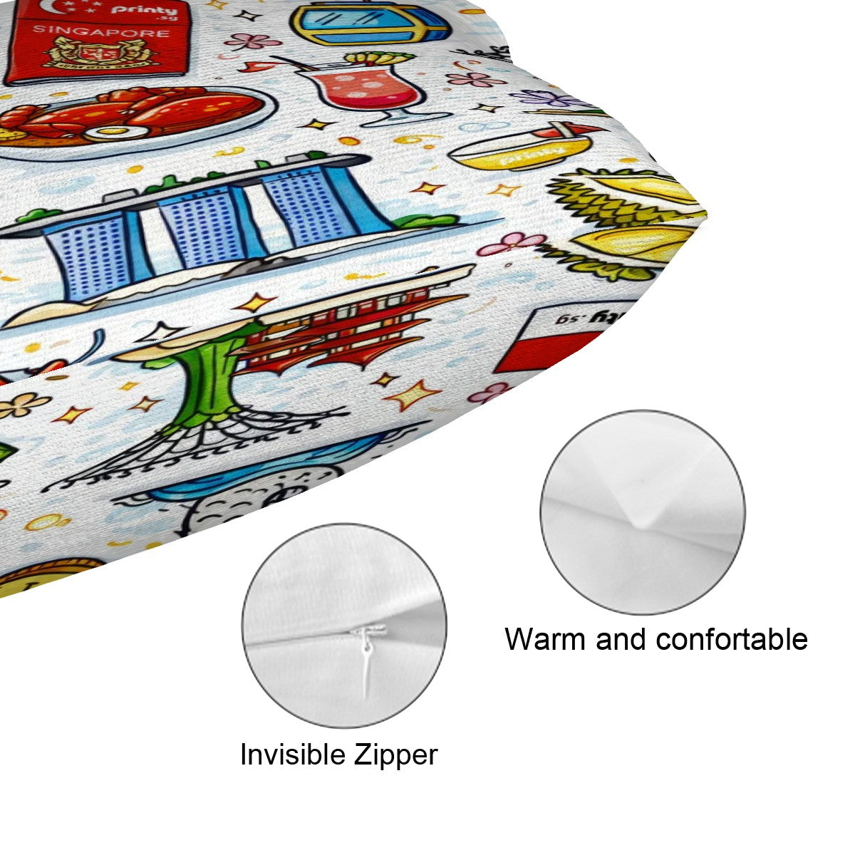 Custom Plush Throw Pillow Covers (Single-Sided Design & Multi-Size)