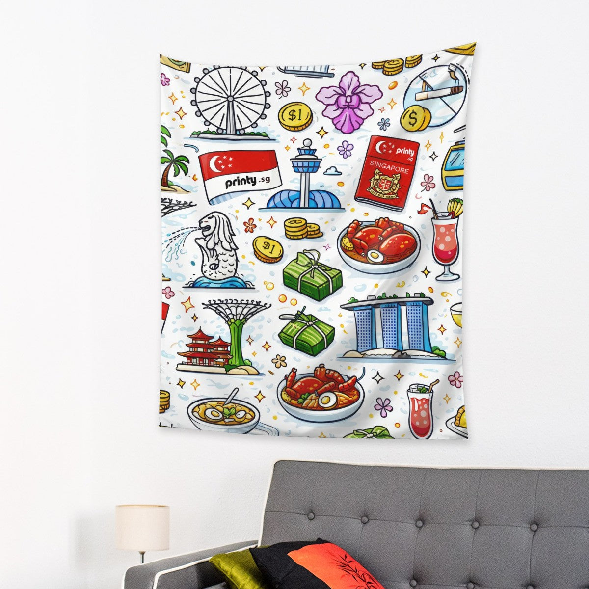 Custom Vertical Wall Tapestry for Bedroom (6:5)