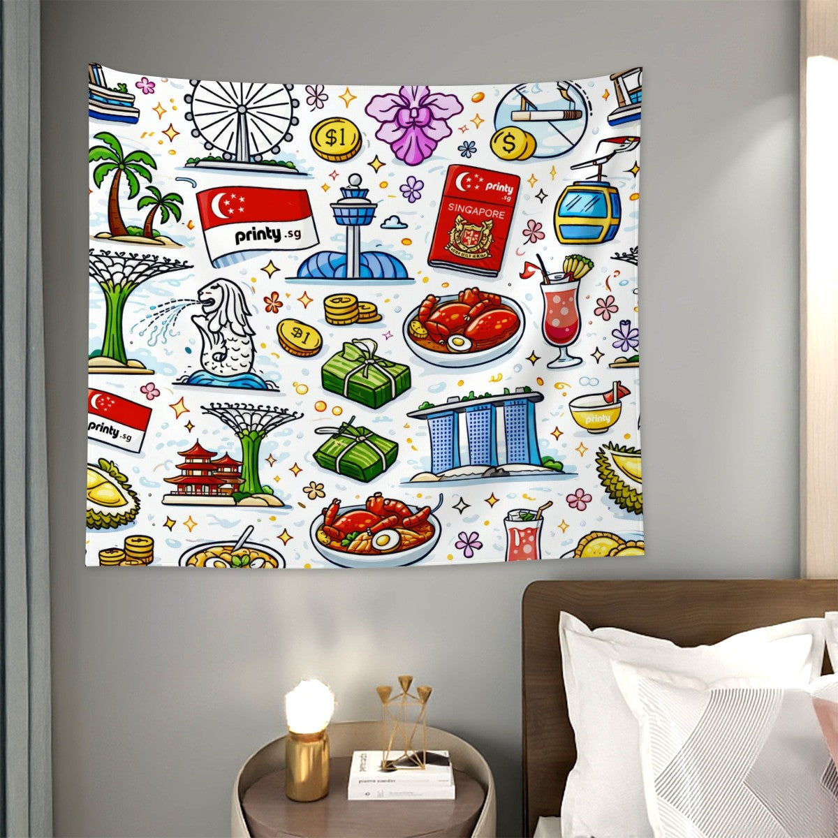 Custom Lightweight Wall Tapestry for Bedroom 60"x50" (Horizontal)