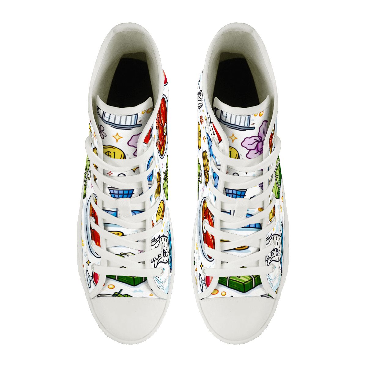 Custom Women's High Top Canvas Shoes Customized Tongue