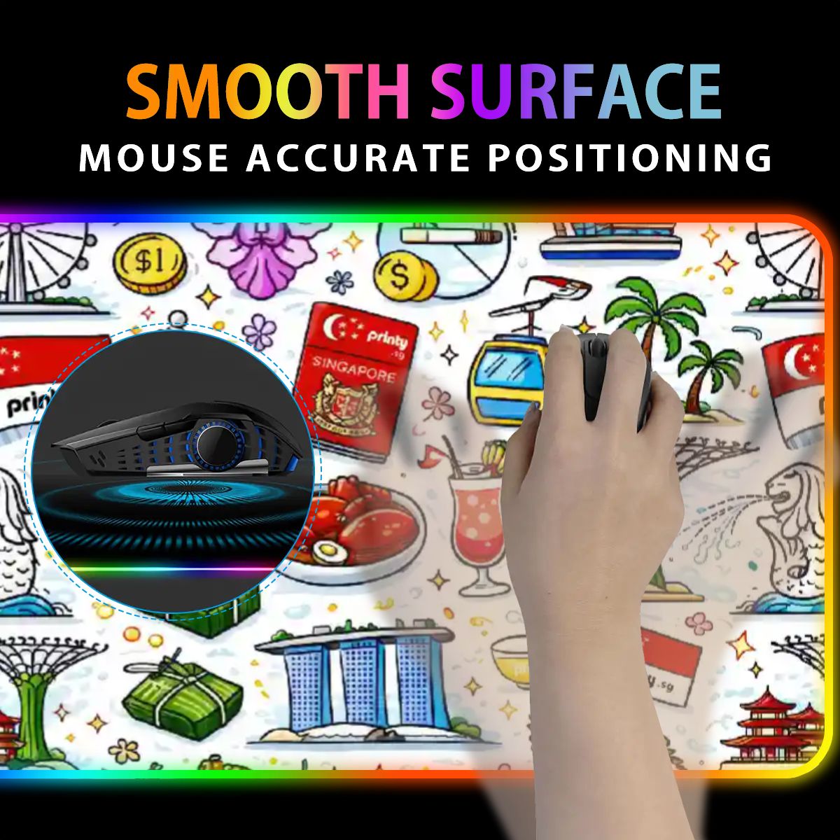 Custom Wireless Charging RGB Mouse Pad (9:4)