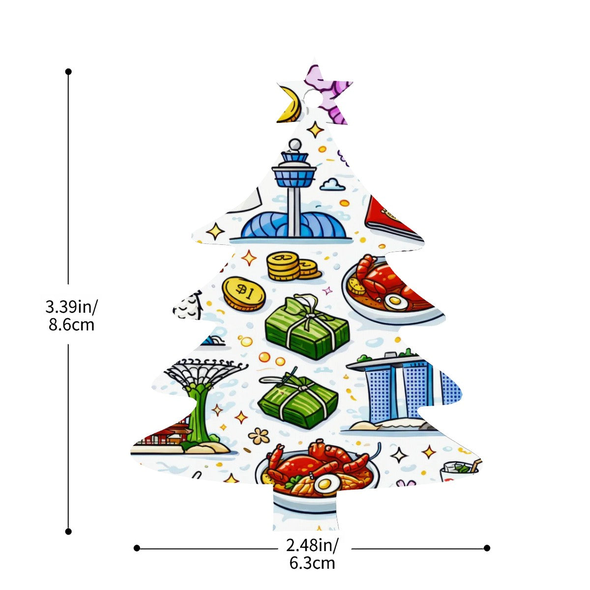 Custom Wood Christmas Ornaments Christmas Tree Shape Set of 4