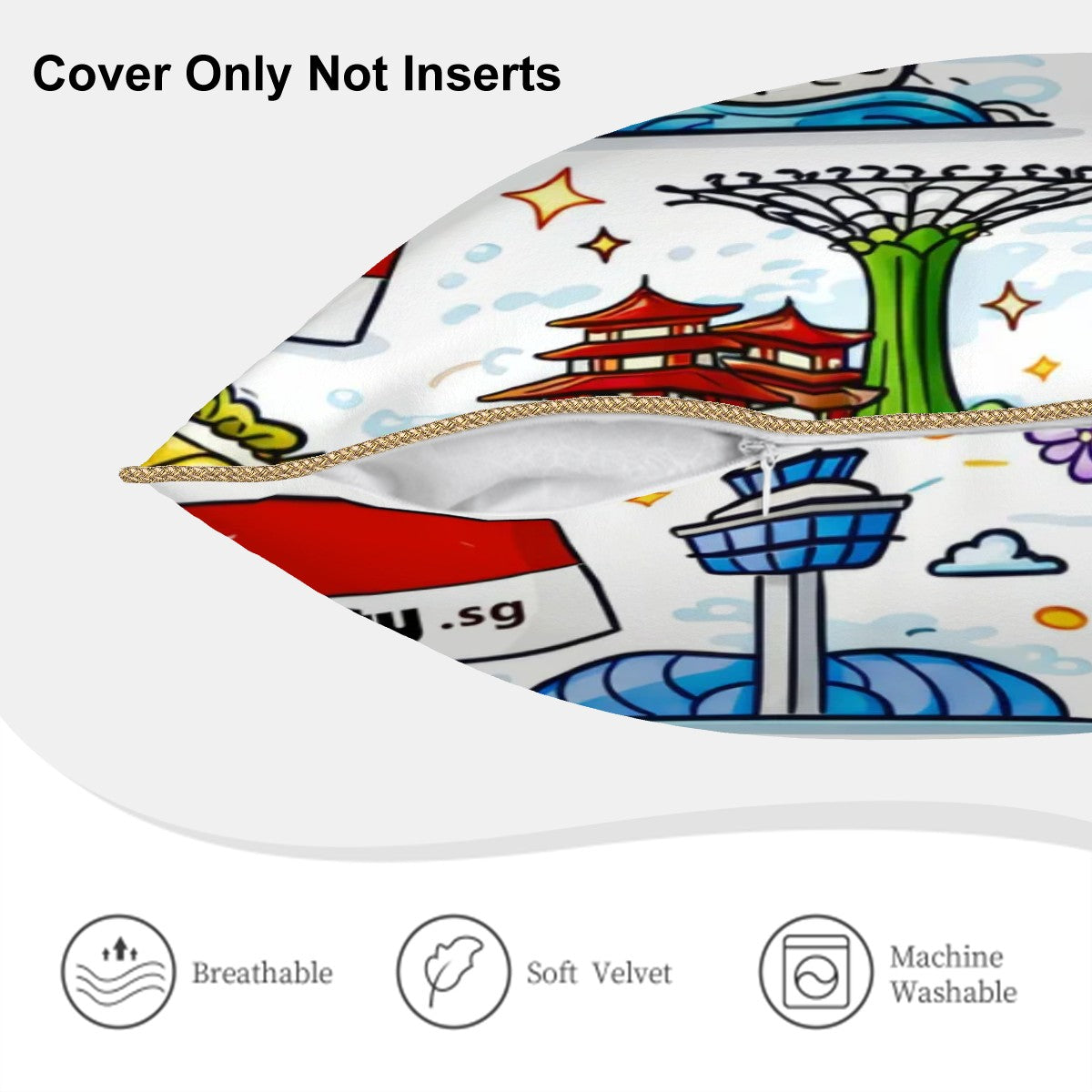 Custom Velvet Bordered Pillow Covers (Double-Sided Design)