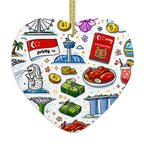 Custom Heart Shape Ceramic Ornaments Christmas Decorations
