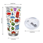 Custom Travel Coffee Mug with Single Silver Edge (20oz)