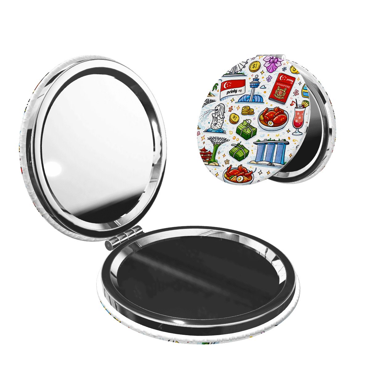 Custom Round Shape Portable Pocket Mirror
