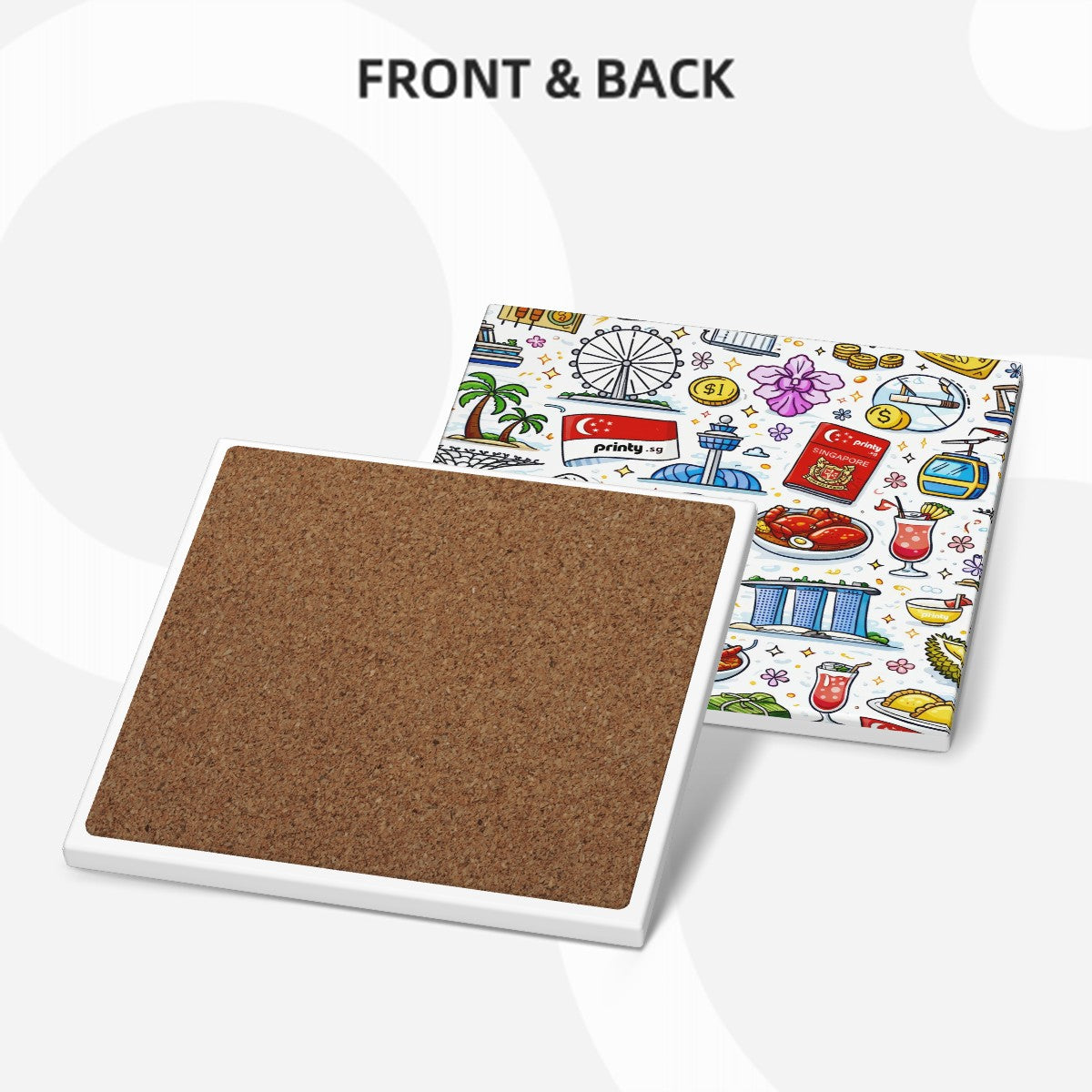 Custom Square Ceramic Coasters 6 pcs