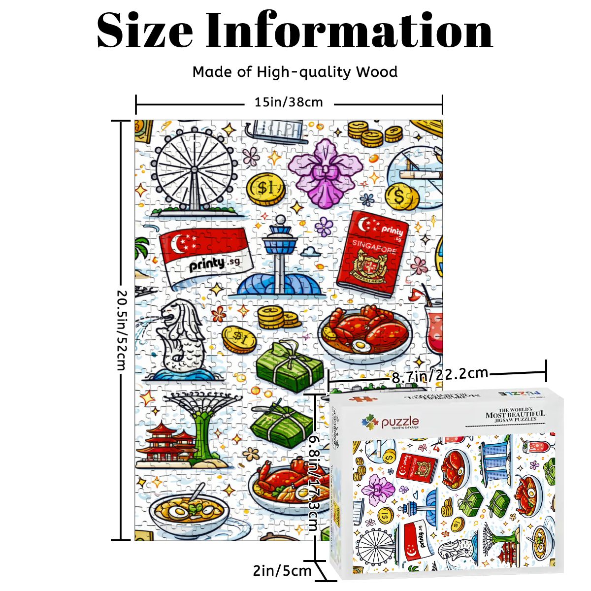 Custom Wooden Jigsaw Puzzles 500 pcs (Vertical)