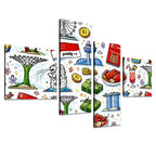 Custom 4 Panels Canvas Prints Wall Art (Set F)